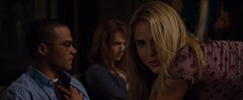 Movie still from “The Cabin in the Woods” (2011), directed by Drew Goddard – A group of women standing next to each other; Close Up shot, Over the shoulder angle