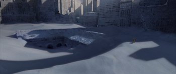 Movie still from “The Day After Tomorrow” (2004), directed by Roland Emmerich – An image of a city in the middle of the snow; Extreme Wide shot, High angle