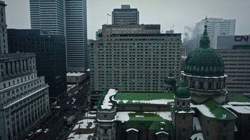 Movie still from “The Dissident” (2020), directed by Bryan Fogel – A view of a city from a high point of view; Extreme Wide shot, Low angle