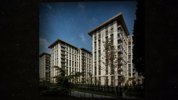 Movie still from “The Dissident” (2020), directed by Bryan Fogel – A group of tall white buildings in a city; Extreme Wide shot, High angle
