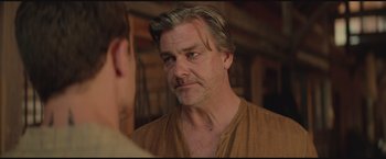 Movie still from “The Divergent Series: Insurgent” (2015), directed by Robert Schwentke – A person looking at a person; Close Up shot, Over the shoulder angle