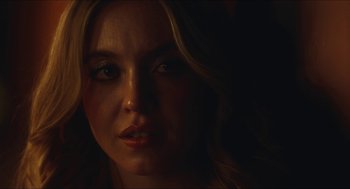 Movie still from “Euphoria” (2019), created by Sam Levinson – A woman's face in the dark; Close Up shot, Over the shoulder angle