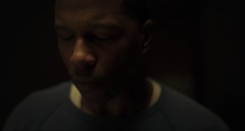 Movie still from “The Exorcist: Believer” (2023), directed by David Gordon Green – A person with his eyes closed; Close Up shot, High angle