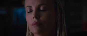 Movie still from “The Fate of the Furious” (2017), directed by F. Gary Gray – A person with closed eyes; Close Up shot, Overhead angle