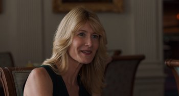Movie still from “The Fault in Our Stars” (2014), directed by Josh Boone – A woman with blonde hair sitting at a table; Close Up shot, Over the shoulder angle