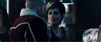 Movie still from “Deadpool” (2016), directed by Tim Miller – A man and a woman talking to each other; Close Up shot, Over the shoulder angle