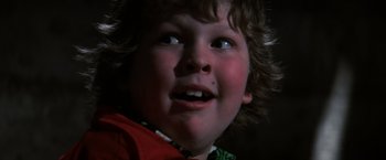Movie still from “The Goonies” (1985), directed by Richard Donner – A young boy's face; Close Up shot, Low angle