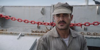 Movie still from “The Greatest Beer Run Ever” (2022), directed by Peter Farrelly – A person wearing a hat; Close Up shot, Low angle