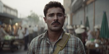 Movie still from “The Greatest Beer Run Ever” (2022), directed by Peter Farrelly – A person with a beard and mustache; Close Up shot, Low angle