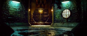 Movie still from “The Hangover Part III” (2013), directed by Todd Phillips – A door that is open in the middle of the night; Extreme Wide shot, High angle