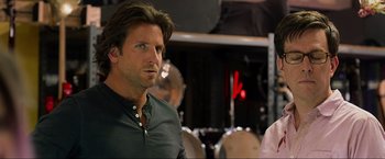 Movie still from “The Hangover Part III” (2013), directed by Todd Phillips – A person with a microphone; Close Up shot, Over the shoulder angle