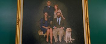 Movie still from “The Hangover Part III” (2013), directed by Todd Phillips – A group of people and a dog pose for a picture; Wide shot, Low angle