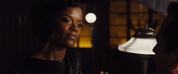 Movie still from “Death on the Nile” (2022), directed by Kenneth Branagh – Close Up shot, Over the shoulder angle