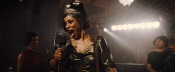 Movie still from “Death on the Nile” (2022), directed by Kenneth Branagh – Medium shot, Low angle