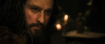 Movie still from “The Hobbit: The Desolation of Smaug” (2013), directed by Peter Jackson – Close Up shot, Over the shoulder angle