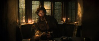 Movie still from “The Hobbit: The Desolation of Smaug” (2013), directed by Peter Jackson – Medium shot, Low angle