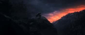 Movie still from “The Hobbit: The Desolation of Smaug” (2013), directed by Peter Jackson – Extreme Wide shot, Low angle