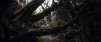 Movie still from “The Hobbit: The Desolation of Smaug” (2013), directed by Peter Jackson – Wide shot, High angle