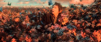 Movie still from “The Hobbit: The Desolation of Smaug” (2013), directed by Peter Jackson – Medium shot, Overhead angle