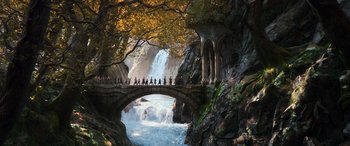Movie still from “The Hobbit: The Desolation of Smaug” (2013), directed by Peter Jackson – Extreme Wide shot, High angle