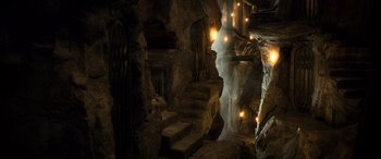 Movie still from “The Hobbit: The Desolation of Smaug” (2013), directed by Peter Jackson – Extreme Wide shot, High angle