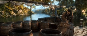 Movie still from “The Hobbit: The Desolation of Smaug” (2013), directed by Peter Jackson – Extreme Wide shot, High angle