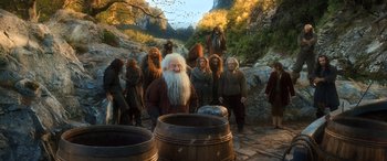Movie still from “The Hobbit: The Desolation of Smaug” (2013), directed by Peter Jackson – Wide shot, Low angle