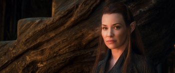 Movie still from “The Hobbit: The Desolation of Smaug” (2013), directed by Peter Jackson – Close Up shot, Over the shoulder angle