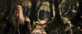 Movie still from “The Hobbit: The Desolation of Smaug” (2013), directed by Peter Jackson – Wide shot, High angle