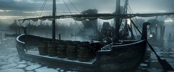 Movie still from “The Hobbit: The Desolation of Smaug” (2013), directed by Peter Jackson – Extreme Wide shot, High angle