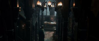 Movie still from “The Hobbit: The Desolation of Smaug” (2013), directed by Peter Jackson – Wide shot, High angle