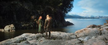 Movie still from “The Hobbit: The Desolation of Smaug” (2013), directed by Peter Jackson – Wide shot, Low angle