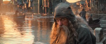 Movie still from “The Hobbit: The Desolation of Smaug” (2013), directed by Peter Jackson – Medium shot, Low angle