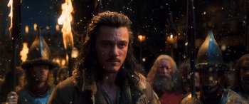 Movie still from “The Hobbit: The Desolation of Smaug” (2013), directed by Peter Jackson – Close Up shot, Over the shoulder angle