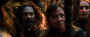 Movie still from “The Hobbit: The Desolation of Smaug” (2013), directed by Peter Jackson – Close Up shot, Low angle