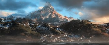 Movie still from “The Hobbit: The Desolation of Smaug” (2013), directed by Peter Jackson – Extreme Wide shot, Low angle