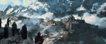 Movie still from “The Hobbit: The Desolation of Smaug” (2013), directed by Peter Jackson – Extreme Wide shot, High angle
