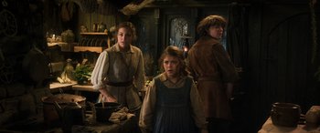 Movie still from “The Hobbit: The Desolation of Smaug” (2013), directed by Peter Jackson – Medium shot, Low angle