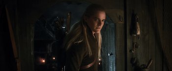 Movie still from “The Hobbit: The Desolation of Smaug” (2013), directed by Peter Jackson – Close Up shot, Over the shoulder angle