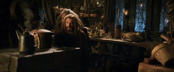 Movie still from “The Hobbit: The Desolation of Smaug” (2013), directed by Peter Jackson – Medium shot, Over the shoulder angle
