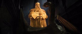 Movie still from “The Hobbit: The Desolation of Smaug” (2013), directed by Peter Jackson – Wide shot, Low angle