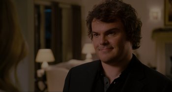 Movie still from “The Holiday” (2006), directed by Nancy Meyers – A person wearing a suit; Close Up shot, Over the shoulder angle