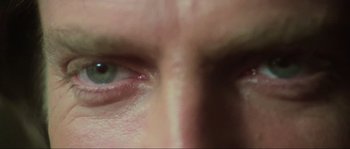 Movie still from “The House by the Cemetery” (1981), directed by Lucio Fulci – View of a person's eyes; Extreme Close Up shot, Overhead angle