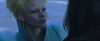 Movie still from “The Hunger Games: Mockingjay - Part 2” (2015), directed by Francis Lawrence – A person wearing a jacket; Close Up shot, Over the shoulder angle