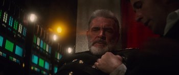 Movie still from “The Hunt for Red October” (1990), directed by John McTiernan – An old man with a beard and a military uniform; Close Up shot, Low angle