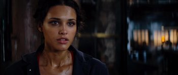 Movie still from “The Incredible Hulk” (2008), directed by Louis Leterrier – A person wearing a jacket; Close Up shot, Over the shoulder angle