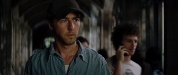 Movie still from “The Incredible Hulk” (2008), directed by Louis Leterrier – A person wearing a hat; Close Up shot, Low angle