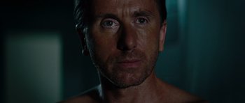A man's face in the dark
