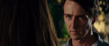 Movie still from “The Incredible Hulk” (2008), directed by Louis Leterrier – A man's face and a woman's face; Close Up shot, Over the shoulder angle