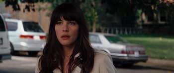 Movie still from “The Incredible Hulk” (2008), directed by Louis Leterrier – A person with long hair and blue eyes; Close Up shot, Over the shoulder angle